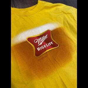 Miller high life beer t-shirt extra large xl yellow alstyle tag